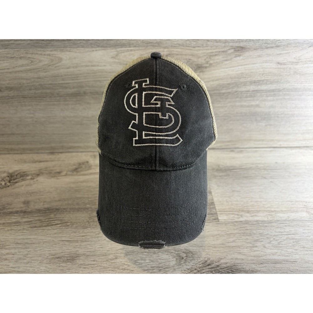 Adams St Louis Cardinals SnapBack Hat Cap Distressed Mesh Gray MLB Baseball